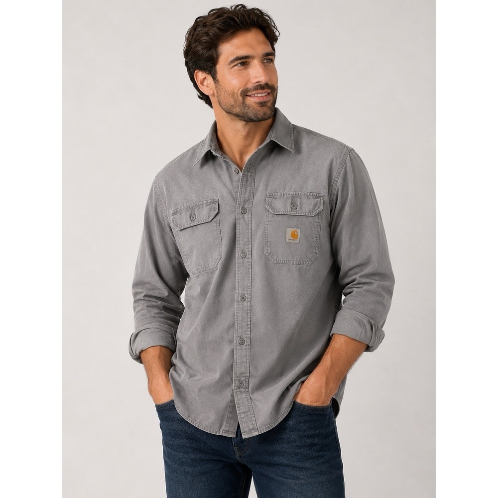 Carhartt Men's FR Gray Long Sleeve Shirt Flame Resistant XL Regular RN#14806